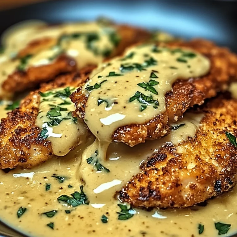 Crispy Parmesan Chicken with a Rich Garlic Sauce - Easy Dinner Idea