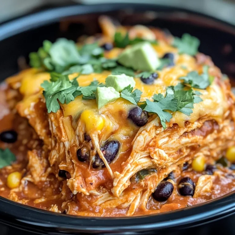 Crockpot Chicken Enchilada Casserole