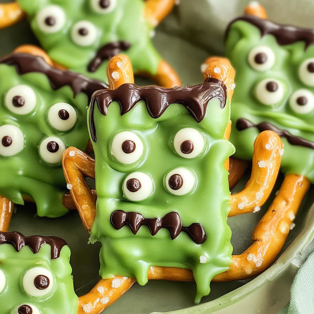 Frankenstein Halloween Pretzels