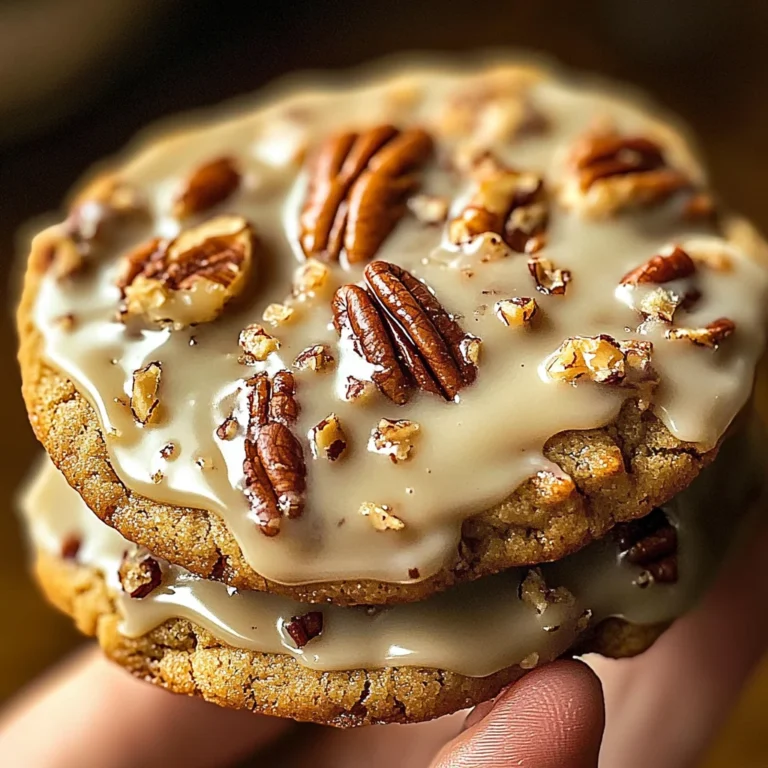 Frosted Butter Pecan Cookies