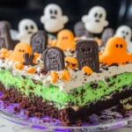 Ghosts in the Graveyard Poke Cake
