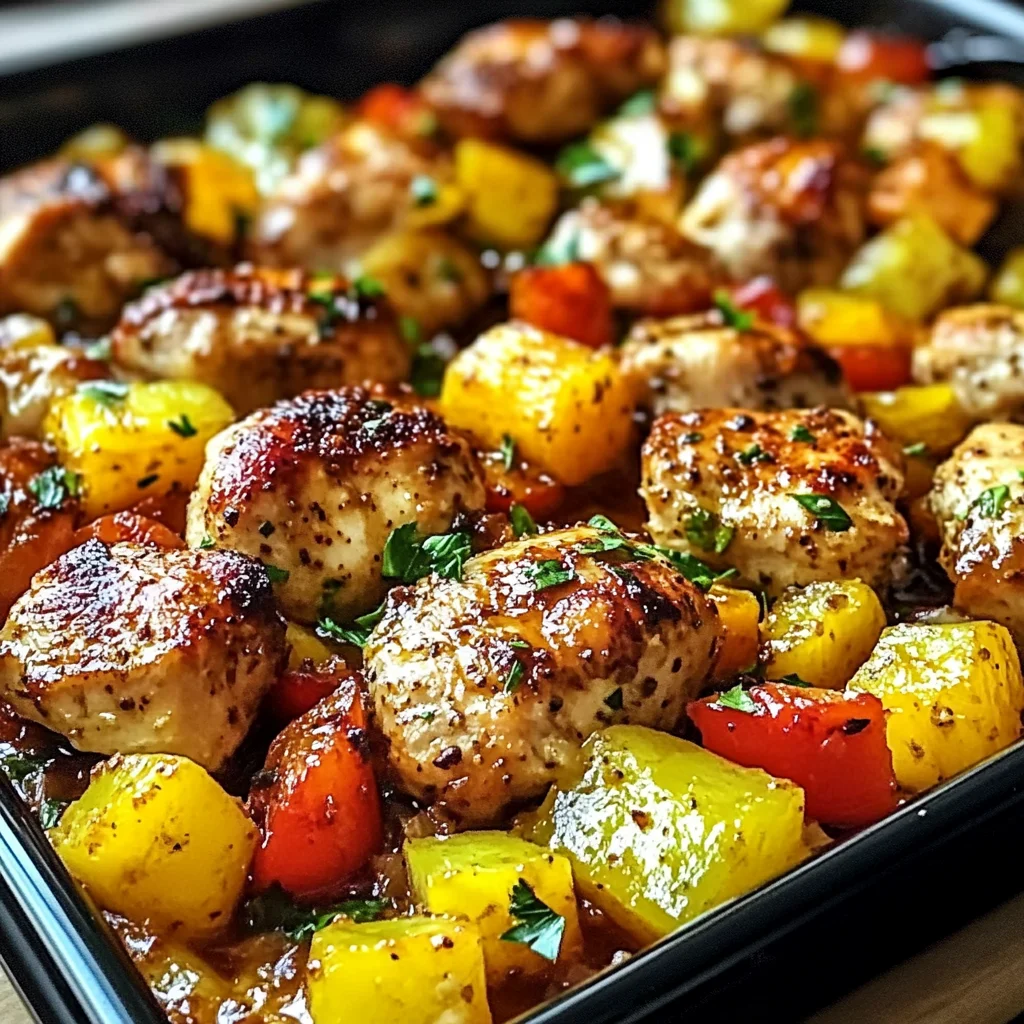Hawaiian Chicken Sheet Pan Dinner