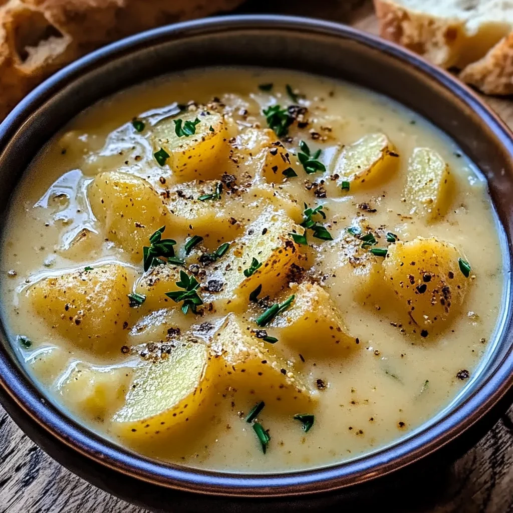 Hearty Cheddar Garlic Herb Potato Soup Recipe