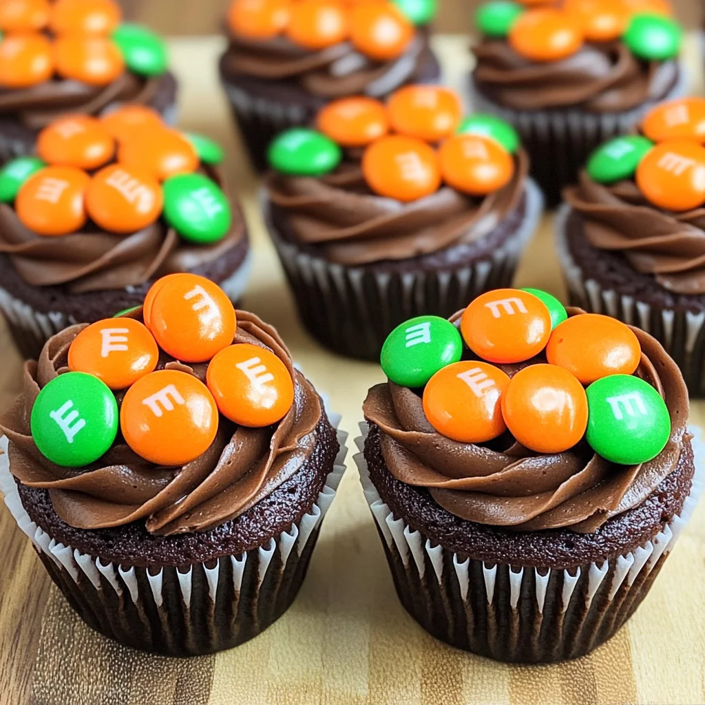 Pumpkin M&M Mini Cupcakes