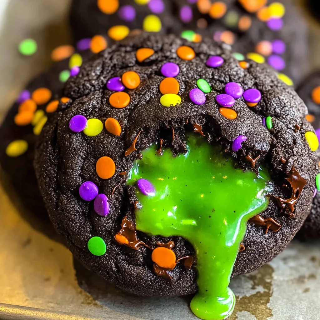 Slime Filled Halloween Cookies