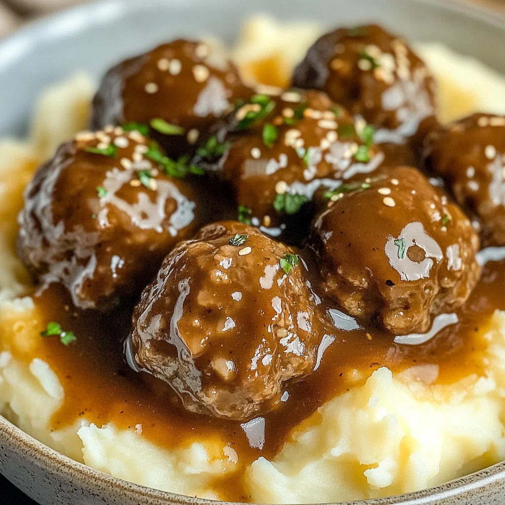 Tasty Slow Cooker Salisbury Steak Meatballs Recipe