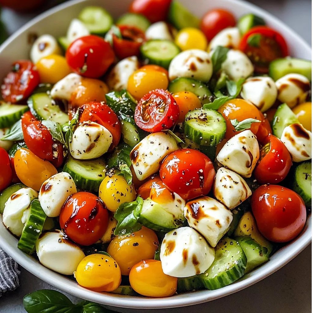 Tomato Cucumber Mozzarella Salad