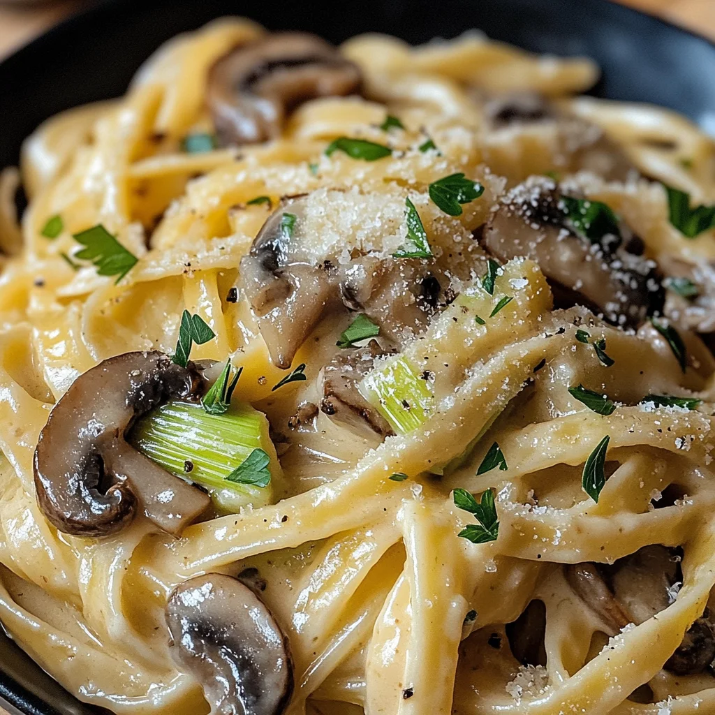 Caramelized Leek and Mushroom Gruyere Pasta