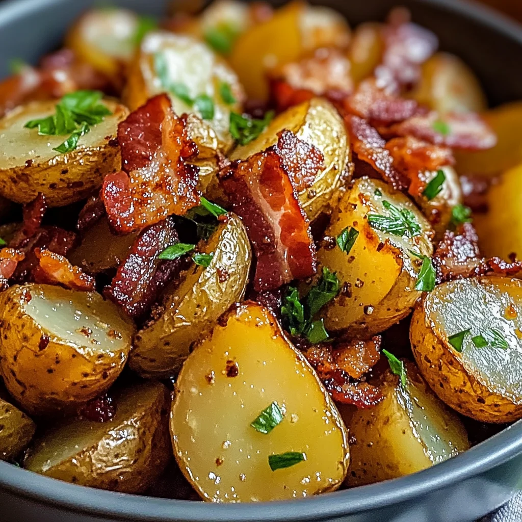 Crispy Bacon Honey Roasted Potatoes