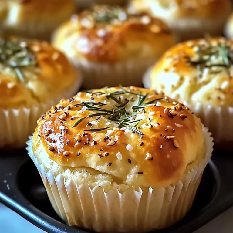 Easy Garlic Rosemary Focaccia Muffins