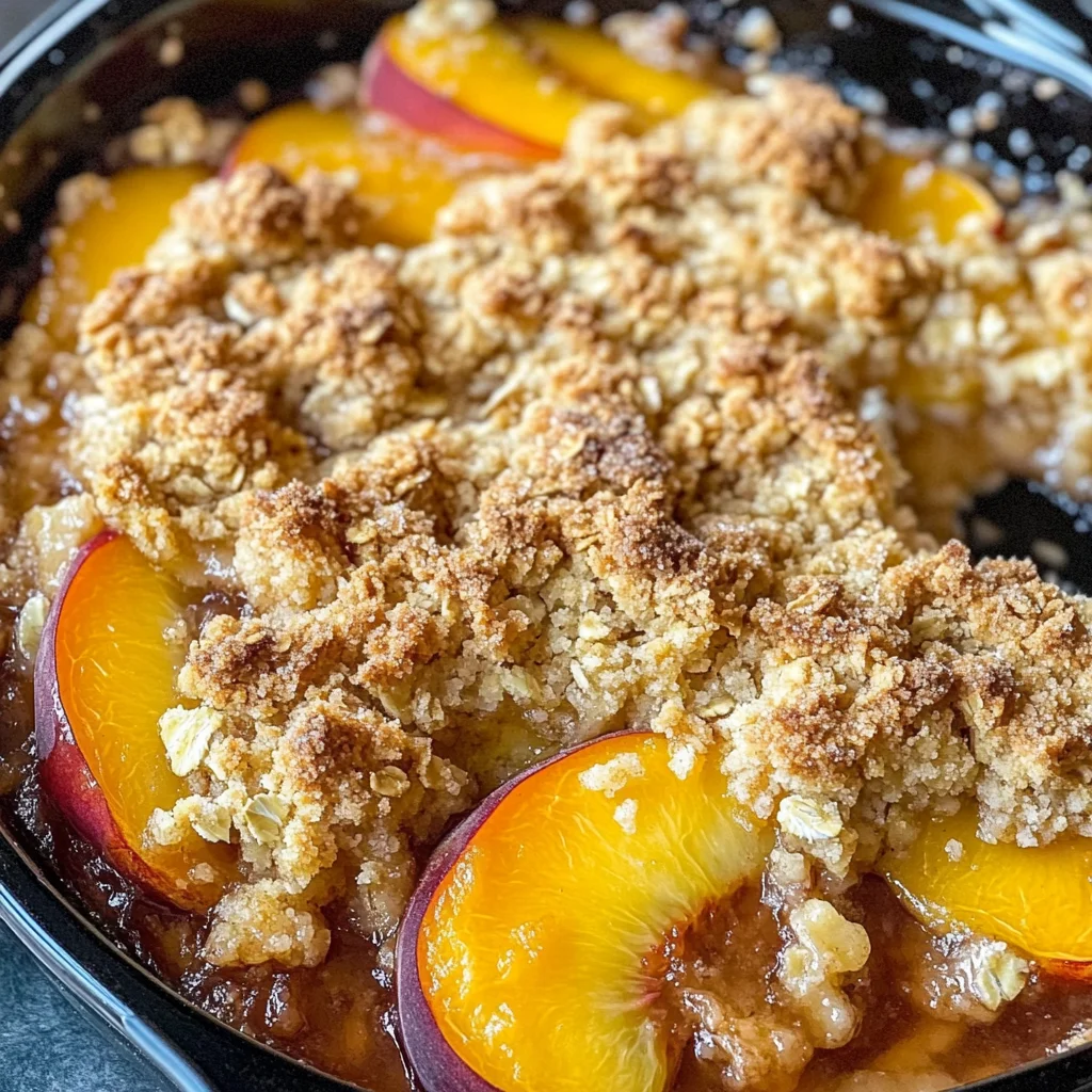 Easy Peach Crisp Recipe (Crispy & Juicy)