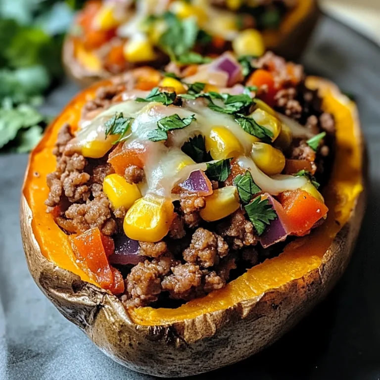Ground Turkey Stuffed Sweet Potato