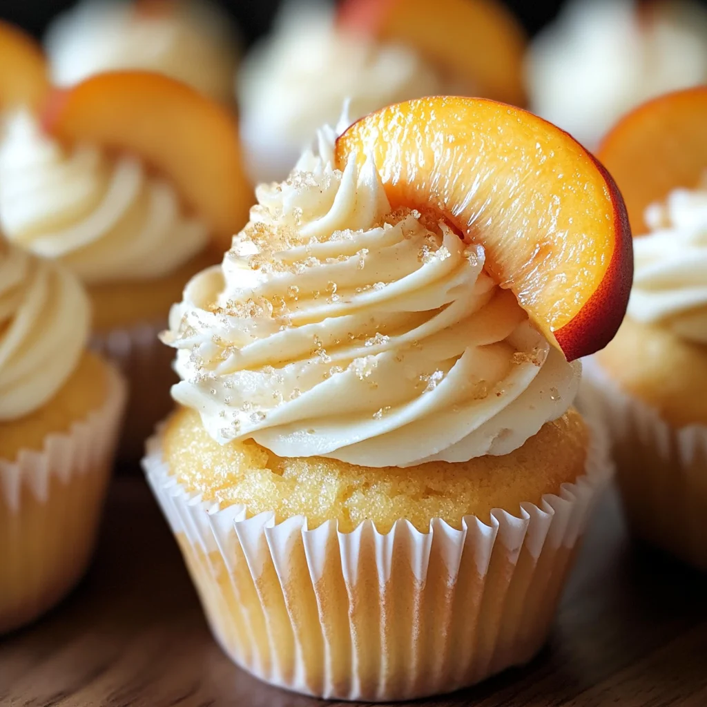 Honey Peach Cream Cheese Cupcakes
