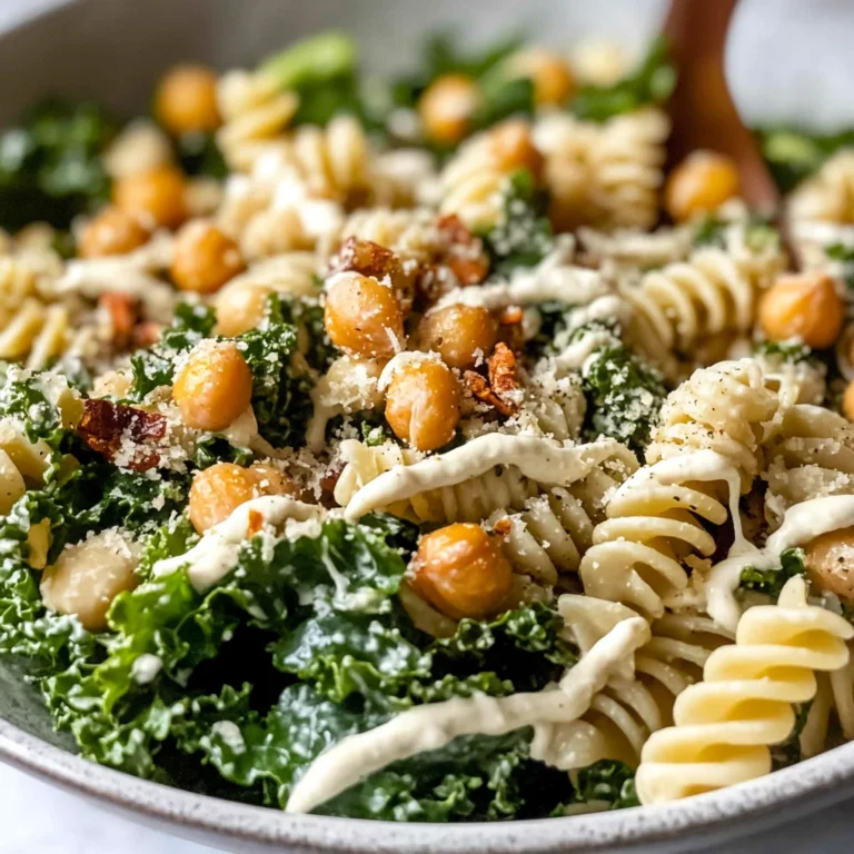Kale Caesar Pasta Salad