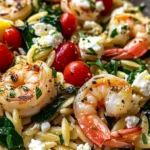 Lemon Feta Orzo Shrimp