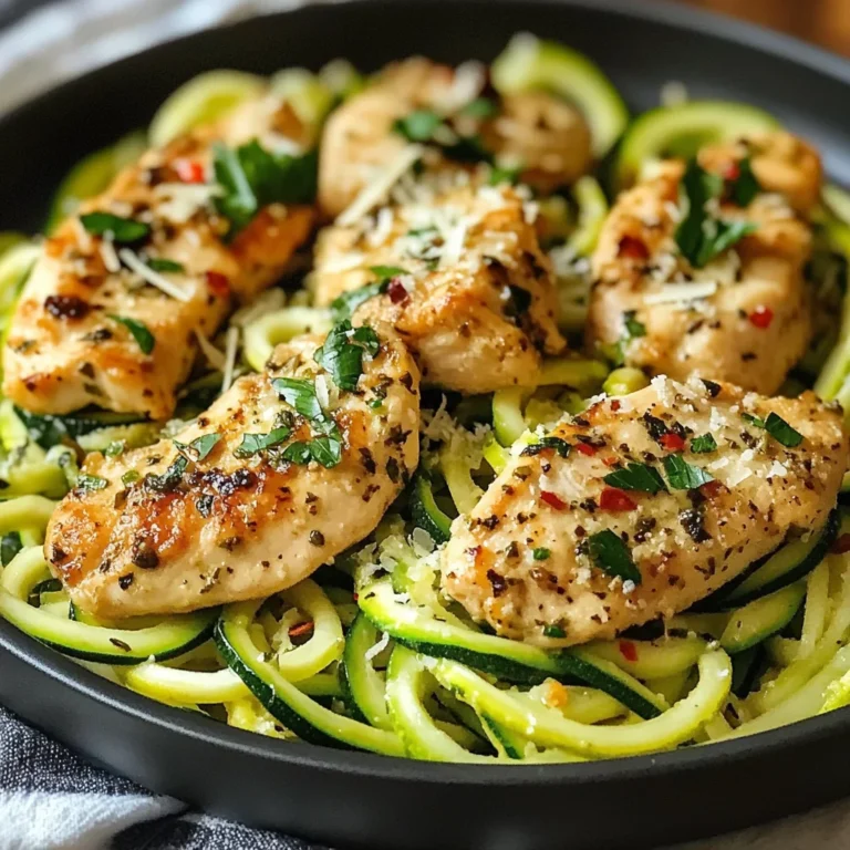 Lemon Garlic Chicken Zoodles