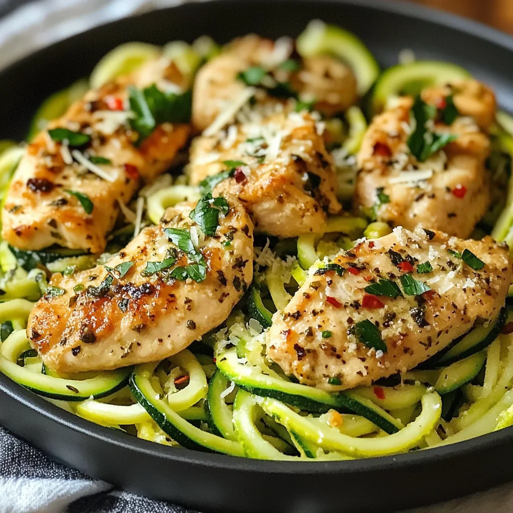 Lemon Garlic Chicken Zoodles