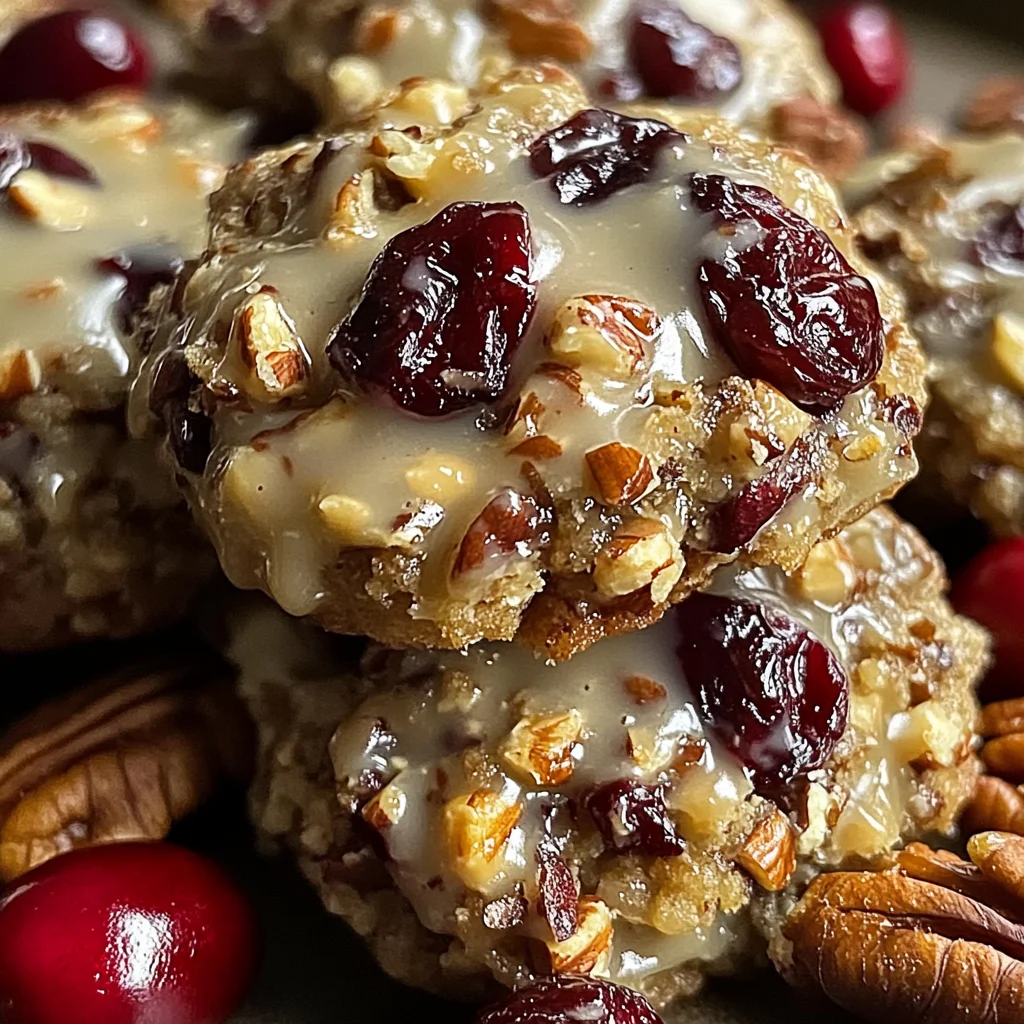 No-Bake Cranberry Pecan Praline Cookies
