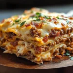 Parmesan Garlic Turkey Bacon Cheeseburger Lasagna Recipe