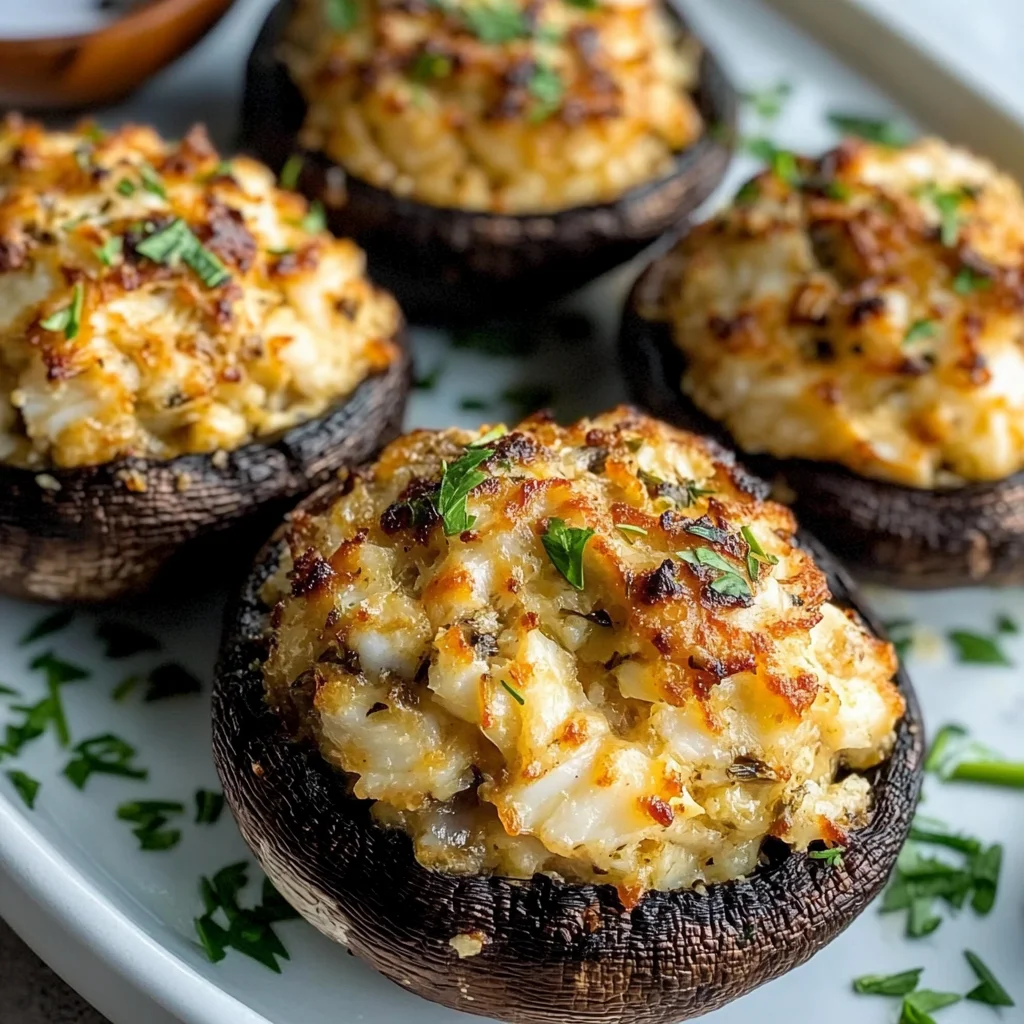 Tasty Crab Stuffed Portobello Mushrooms