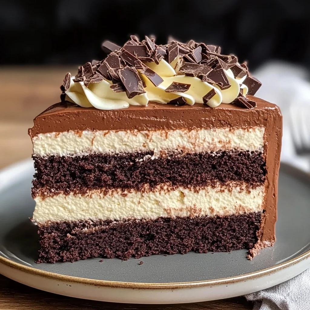Tuxedo Cake – Triple Chocolate Mousse Cake