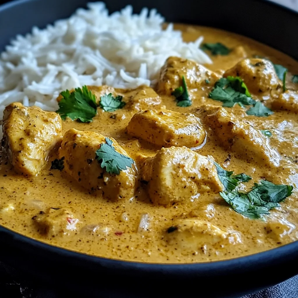 Easy Homemade Chicken Korma with Flatbread or Rice