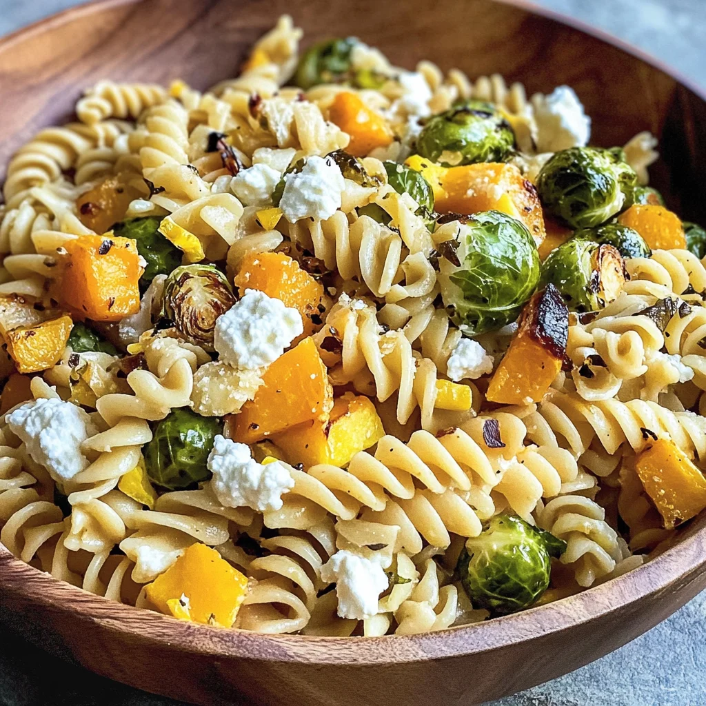 Fall Pasta Salad with Butternut Squash and Brussels