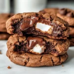 Marshmallow and Nutella Stuffed Chocolate Cookies