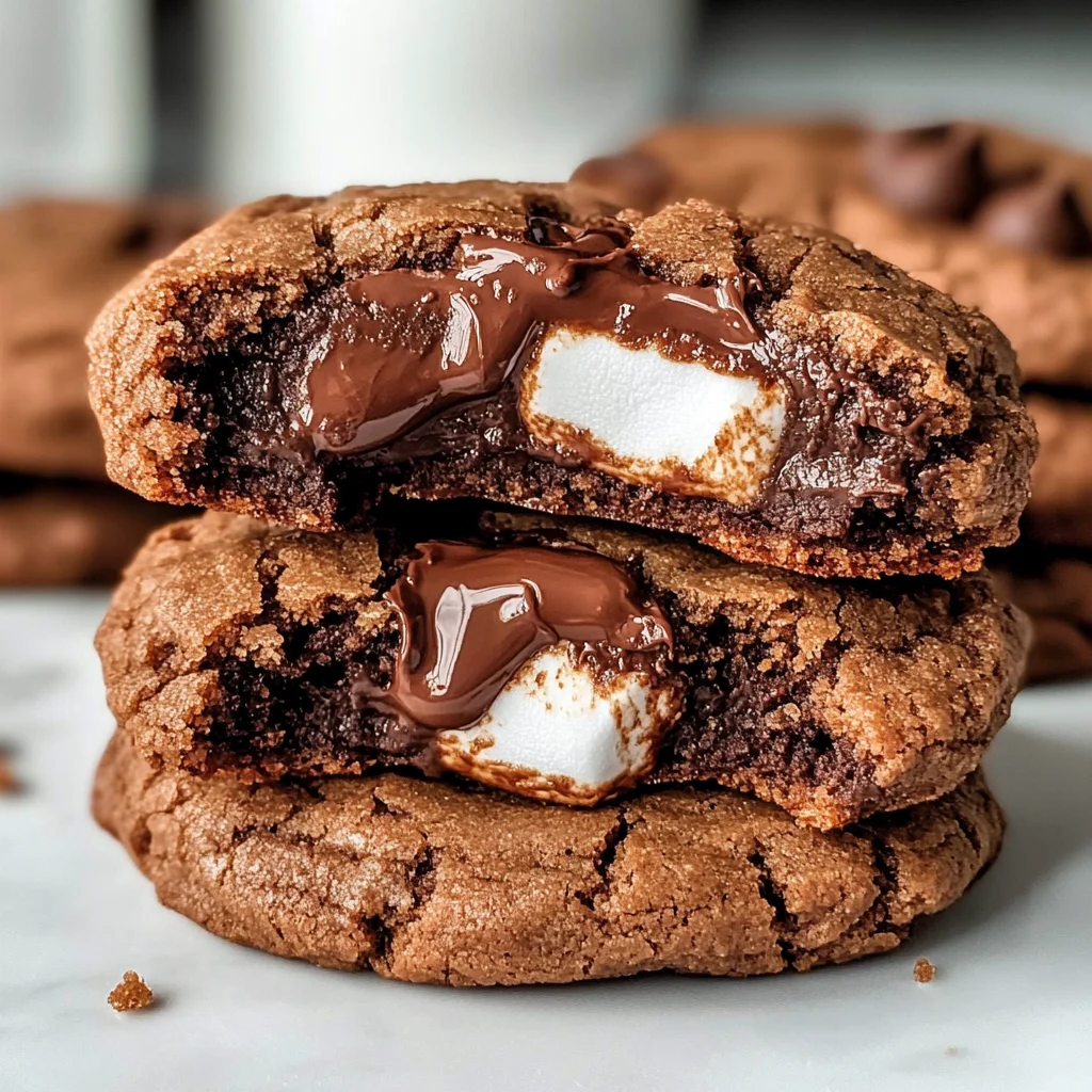 Marshmallow and Nutella Stuffed Chocolate Cookies