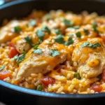 One Pot Queso Chicken and Rice : Easy Comfort Food