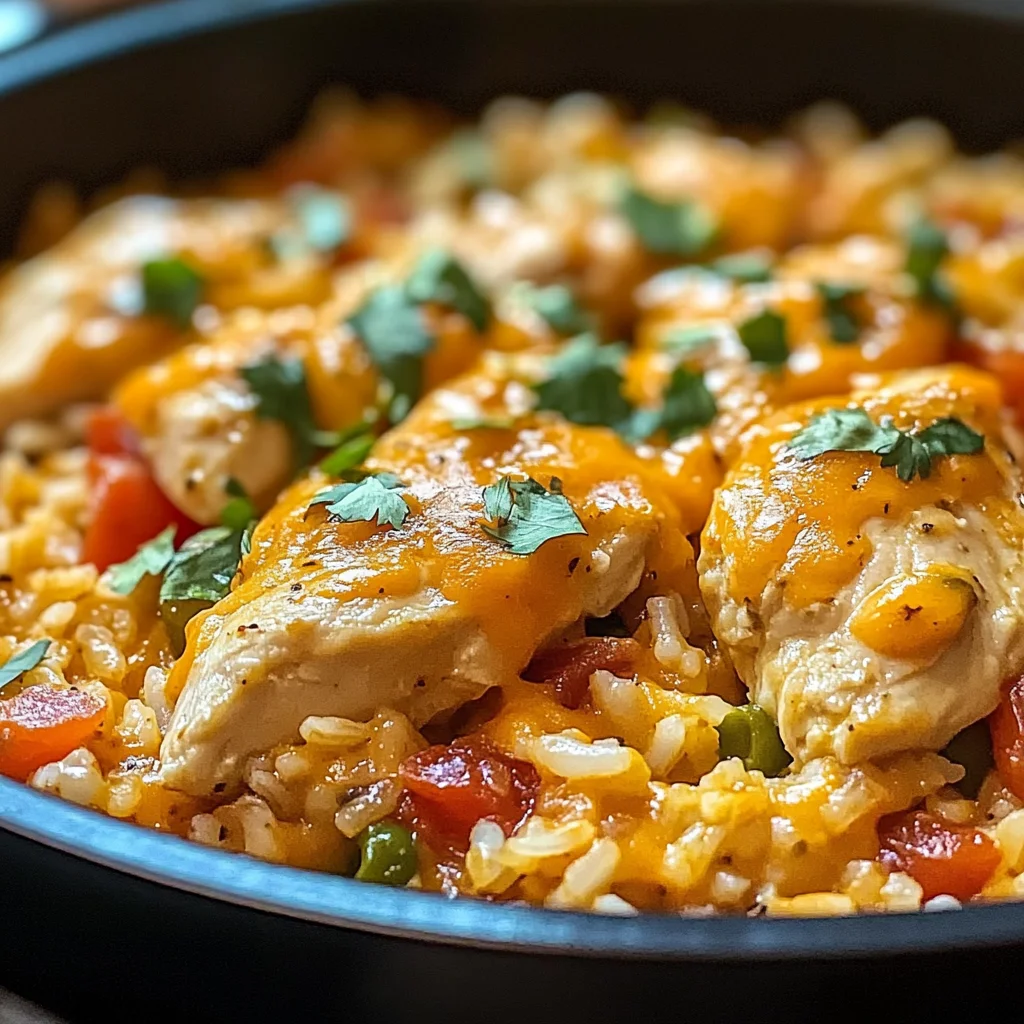 One Pot Queso Chicken and Rice : Easy Comfort Food