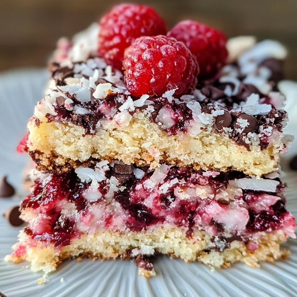 Raspberry Coconut Magic Bars