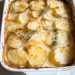 Scalloped Potatoes with Caramelized Onions and Gruyere