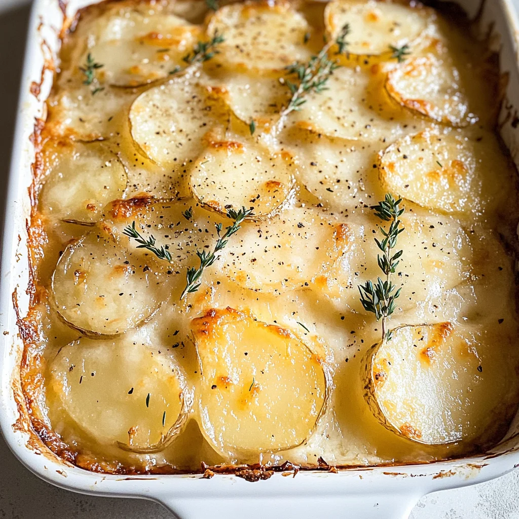 Scalloped Potatoes with Caramelized Onions and Gruyere